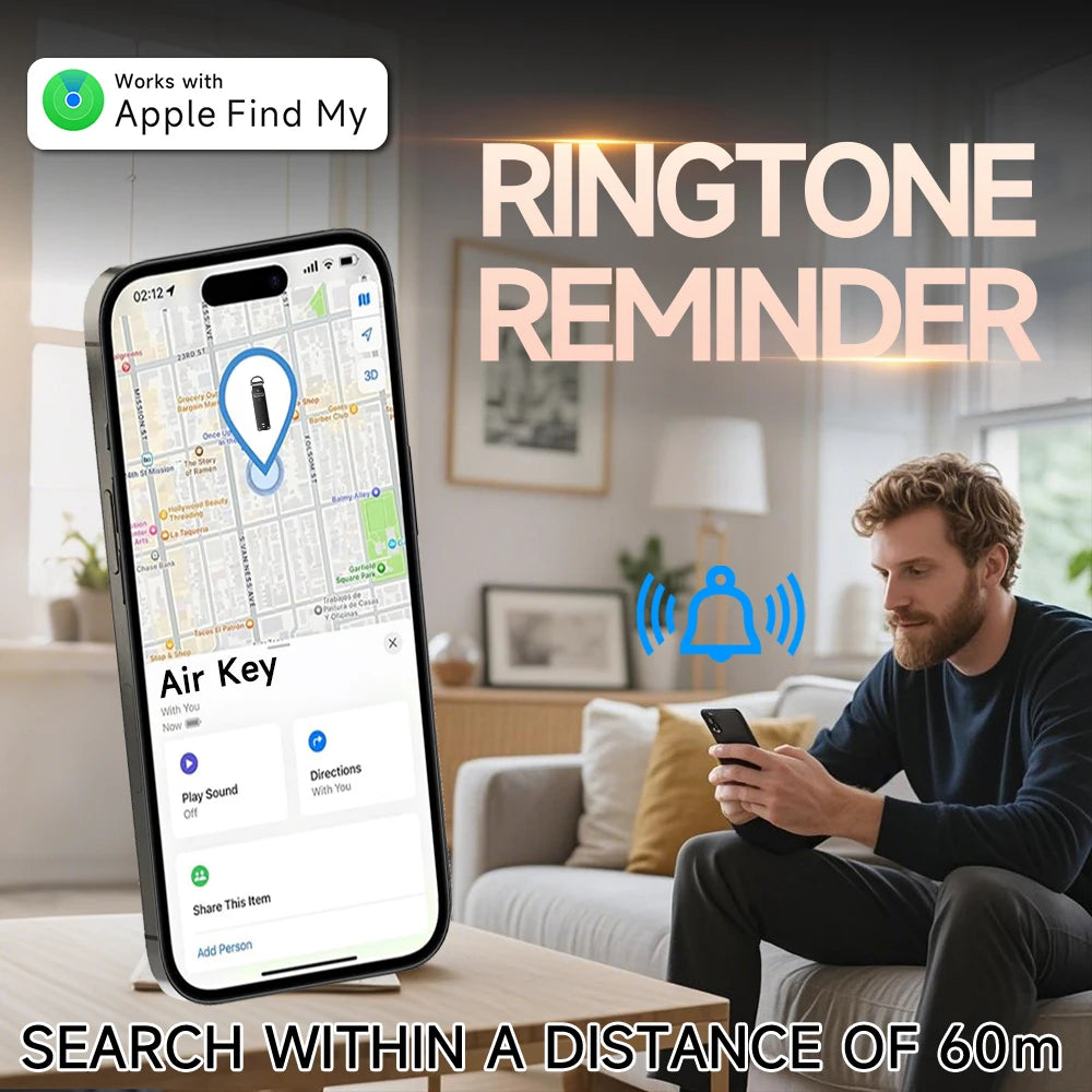 Air Keychain,Key Organizer Works with Apple Find My, Built-in airtag Chips,Car Key Chains with GPS Tracker, Key Finder(iOS Only)